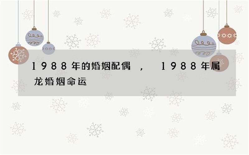 1988年的婚姻配偶,1988年属龙婚姻命运
